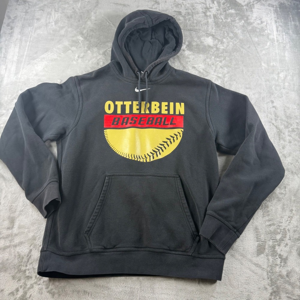 Nike Otterbein Baseball Hoodie Men's Medium‎ Black Pullover Sweatshirt Cardinals